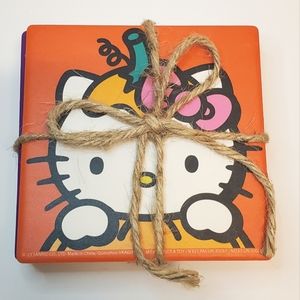 Hello Kitty Halloween Ceramic SET of 4 Coasters NEW Pumpkin Mummy